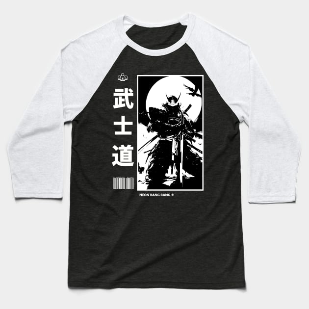 Japanese Samurai Warrior Anime Streetwear Baseball T-Shirt by Neon Bang Bang